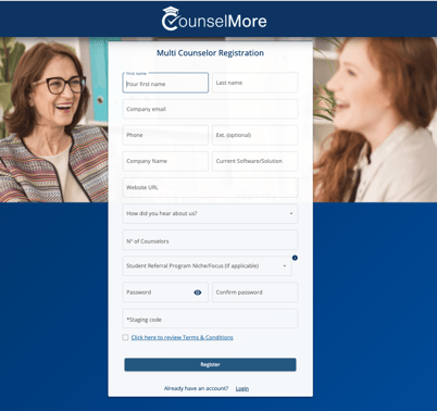 CounselMore Registration Image