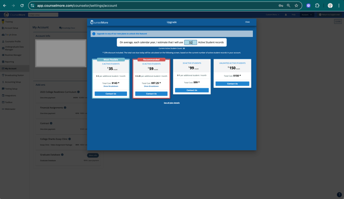 upgrade account